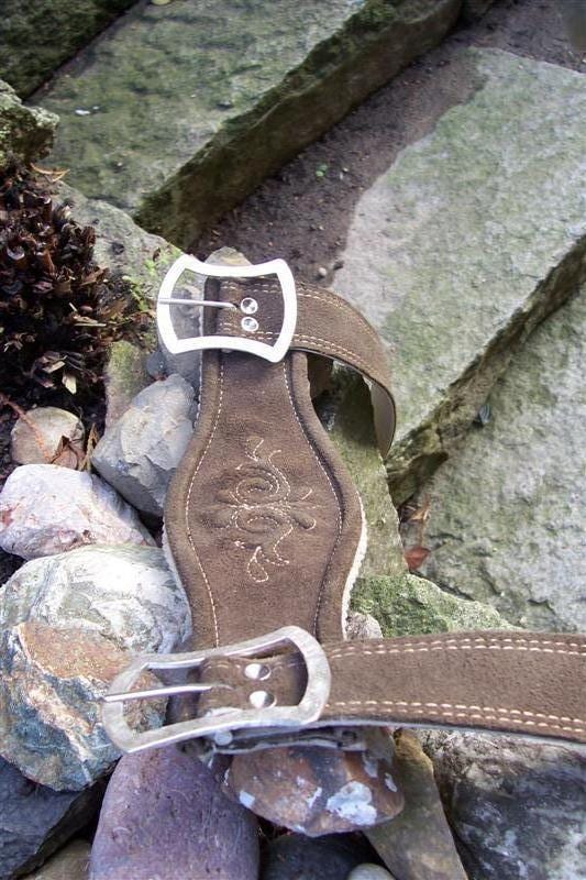 Lederhosenträger Schließe aus Silber