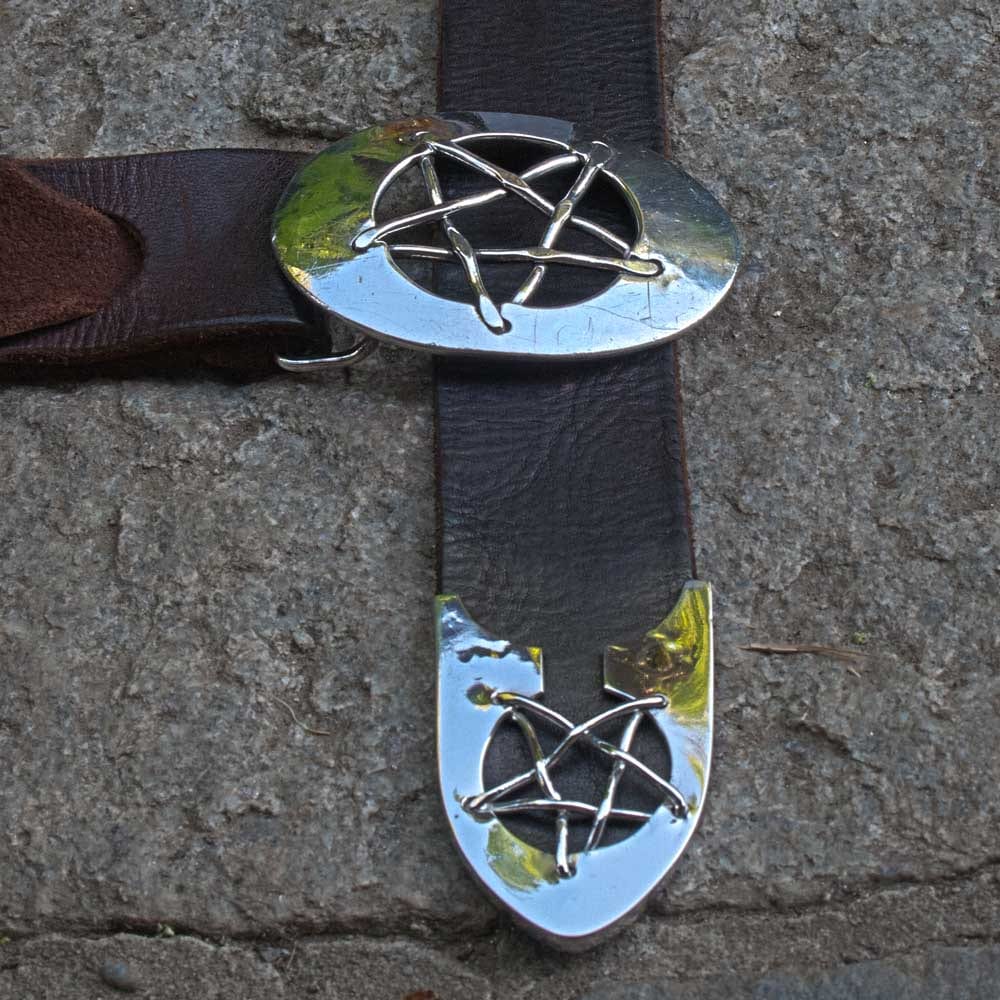 Riemenzunge Pentagramm aus Silber