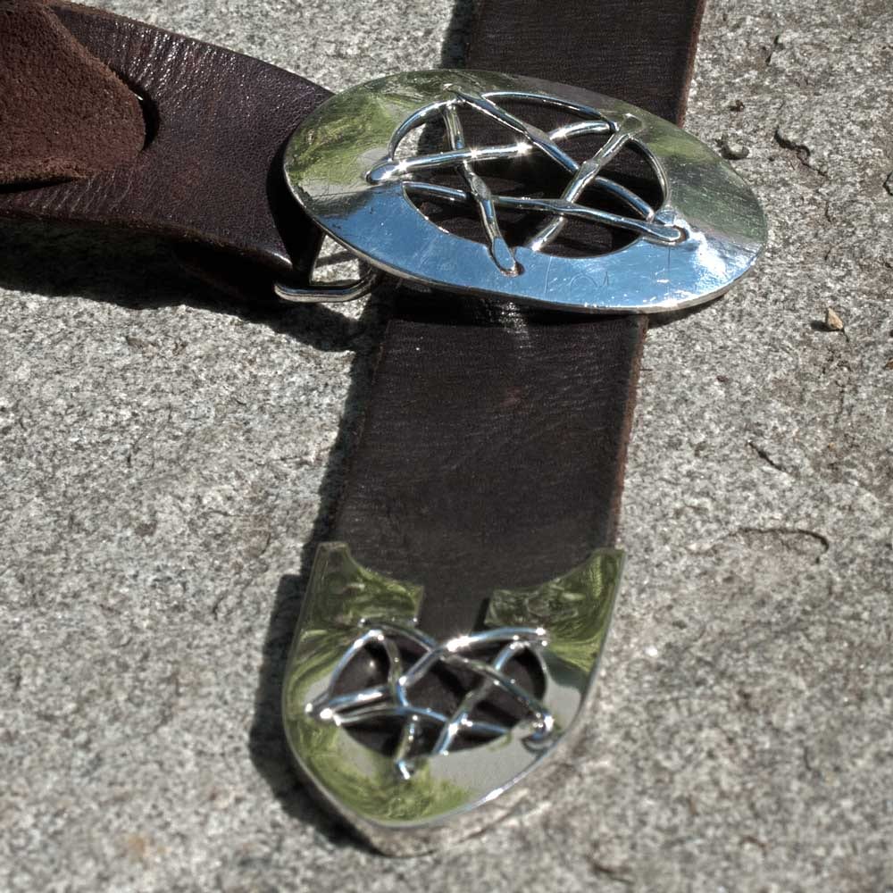 Riemenzunge Pentagramm aus Silber