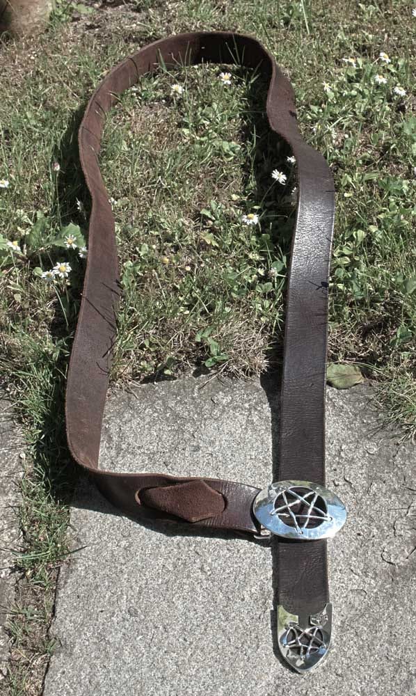 Riemenzunge Pentagramm aus Silber