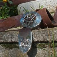 Riemenzunge Pentagramm aus Silber