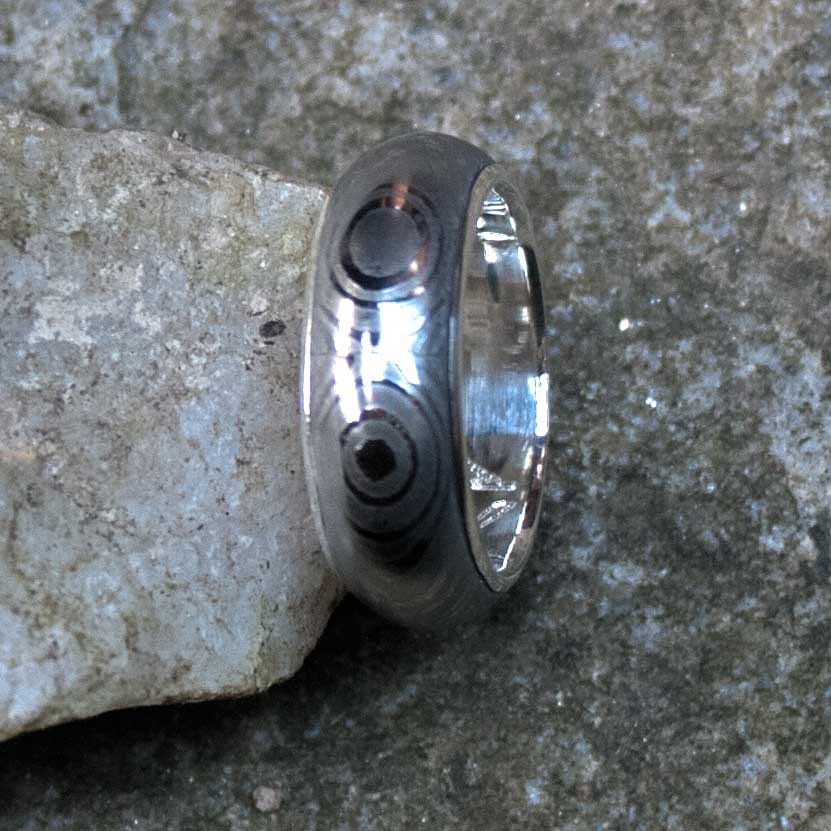 Augendamaststahlring mit Silberauskleidung