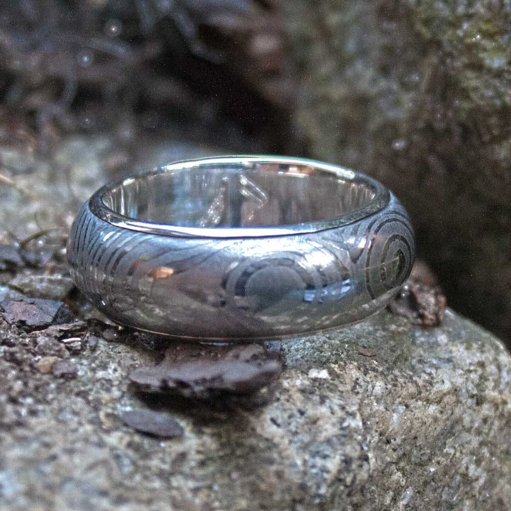 Augendamaststahlring mit Silberauskleidung