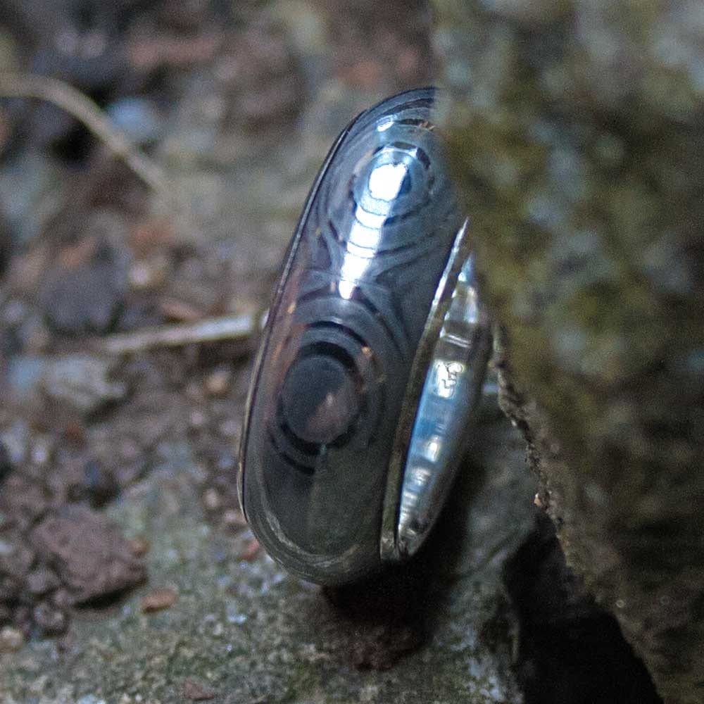 Augendamaststahlring mit Silberauskleidung