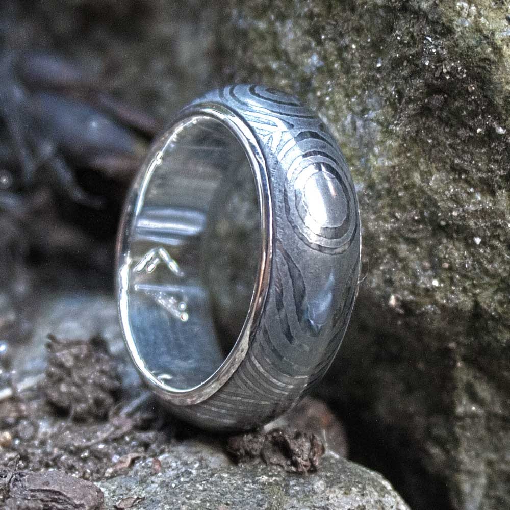 Augendamaststahlring mit Silberauskleidung