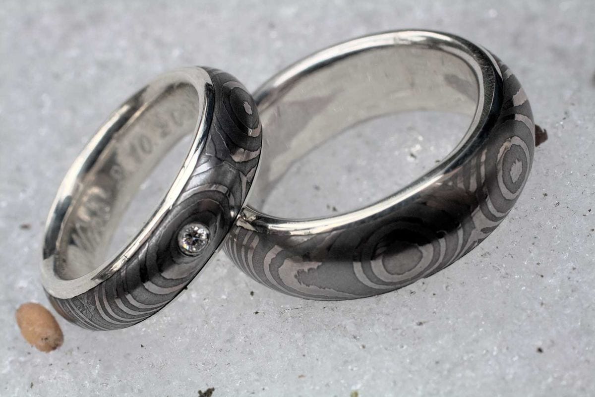 Augendamastringe mit Silberauskleidung