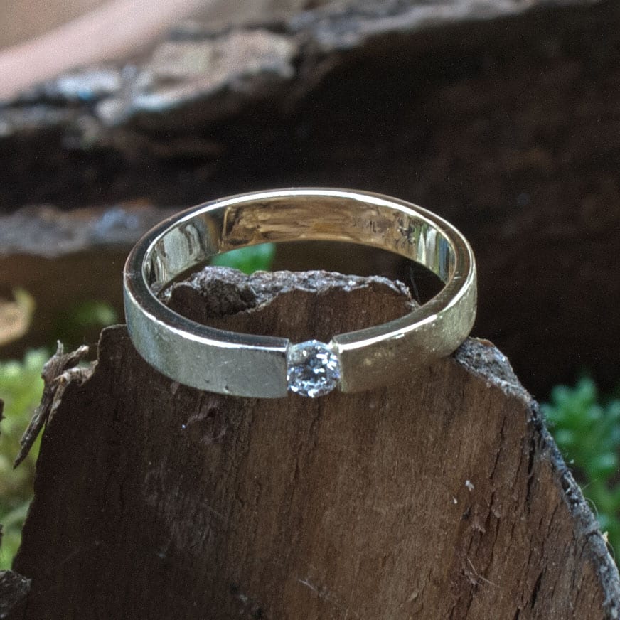 Brillantspannring zweifarbig