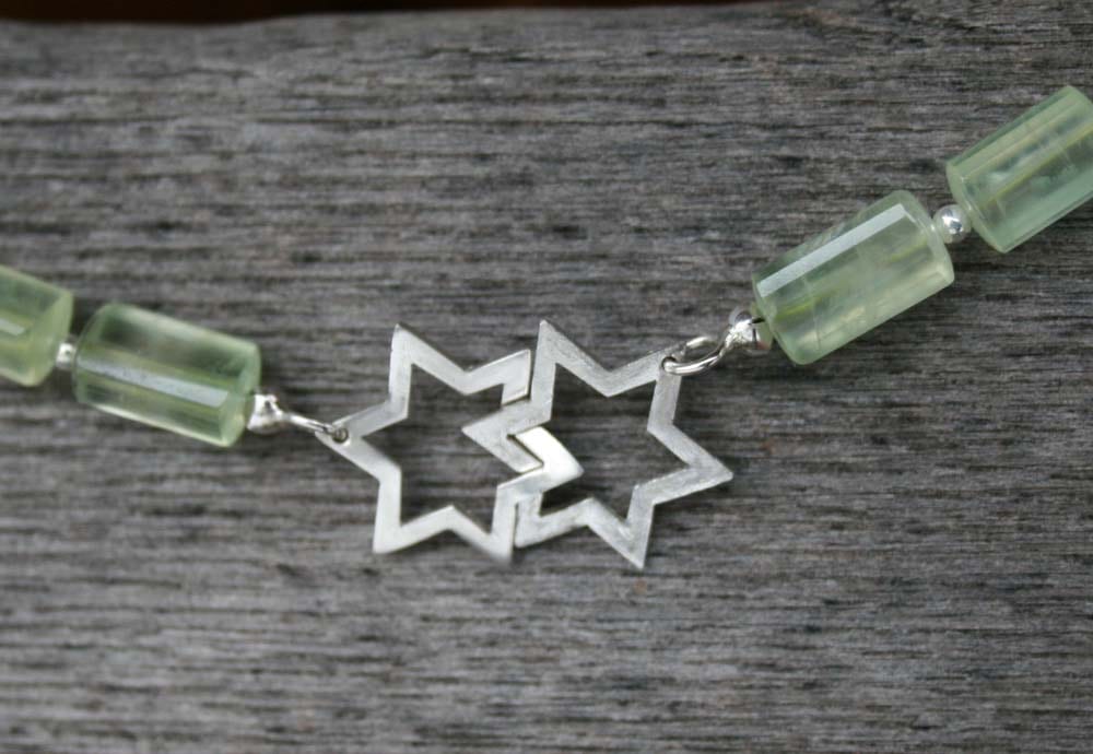 Prehnitkette mit Sternschließe