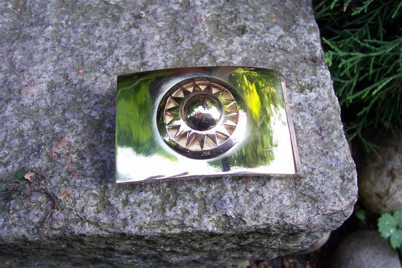 Gürtelschließe Sonne aus Messing