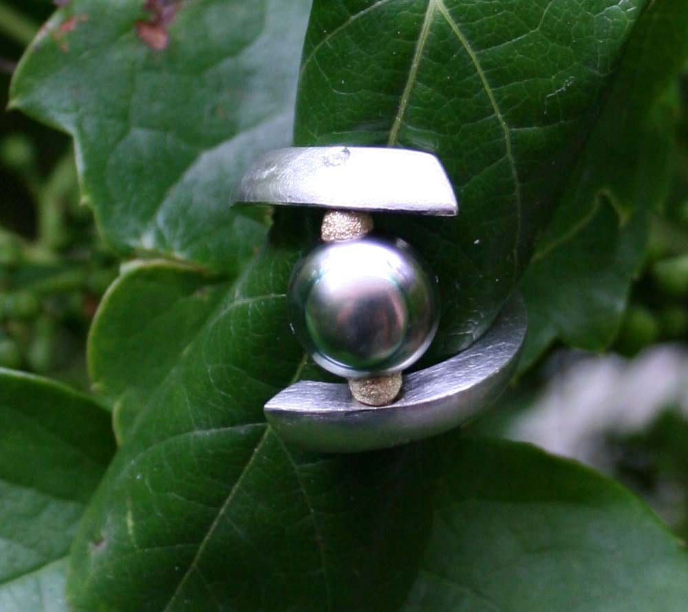 Palladiumring mit Perle
