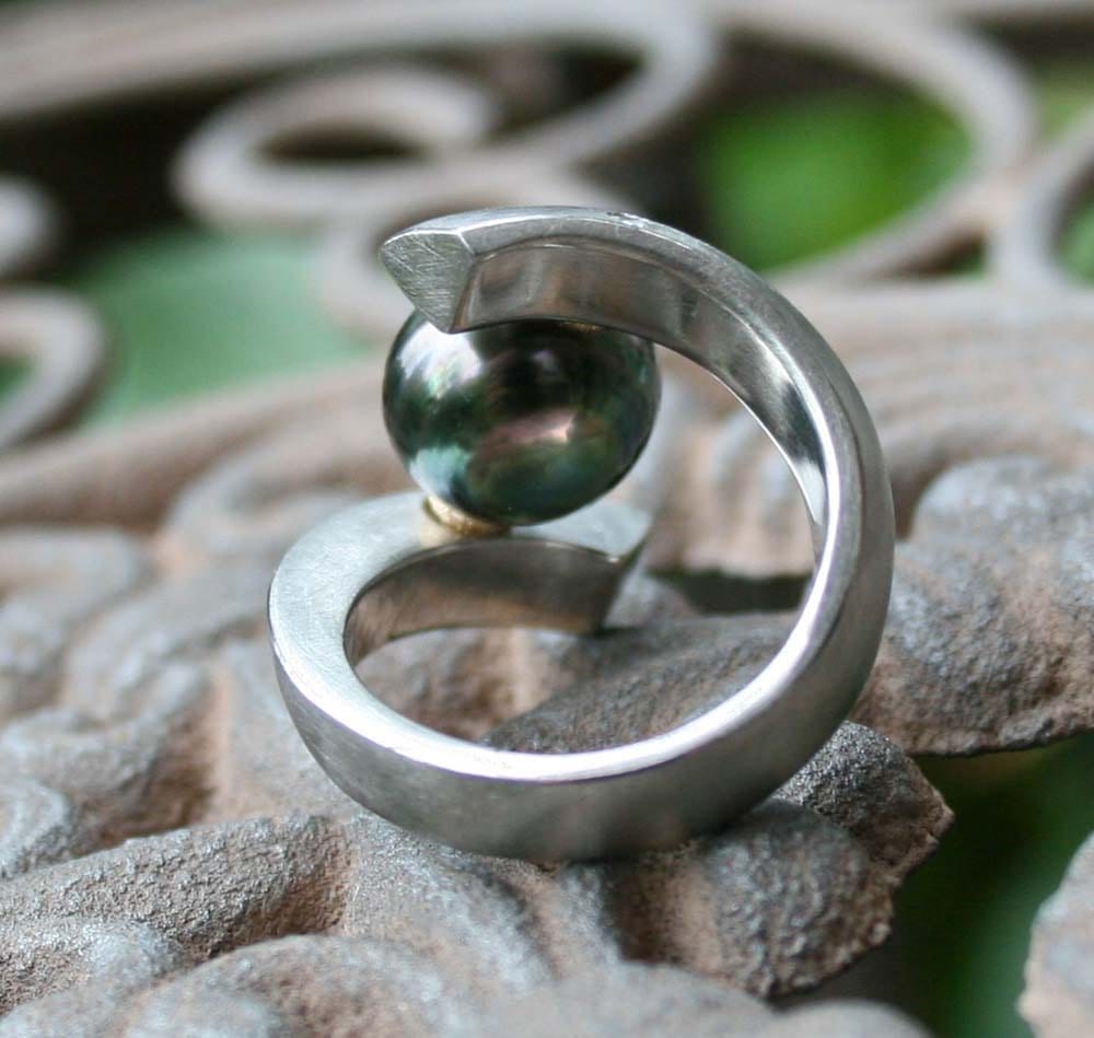 Palladiumring mit Perle