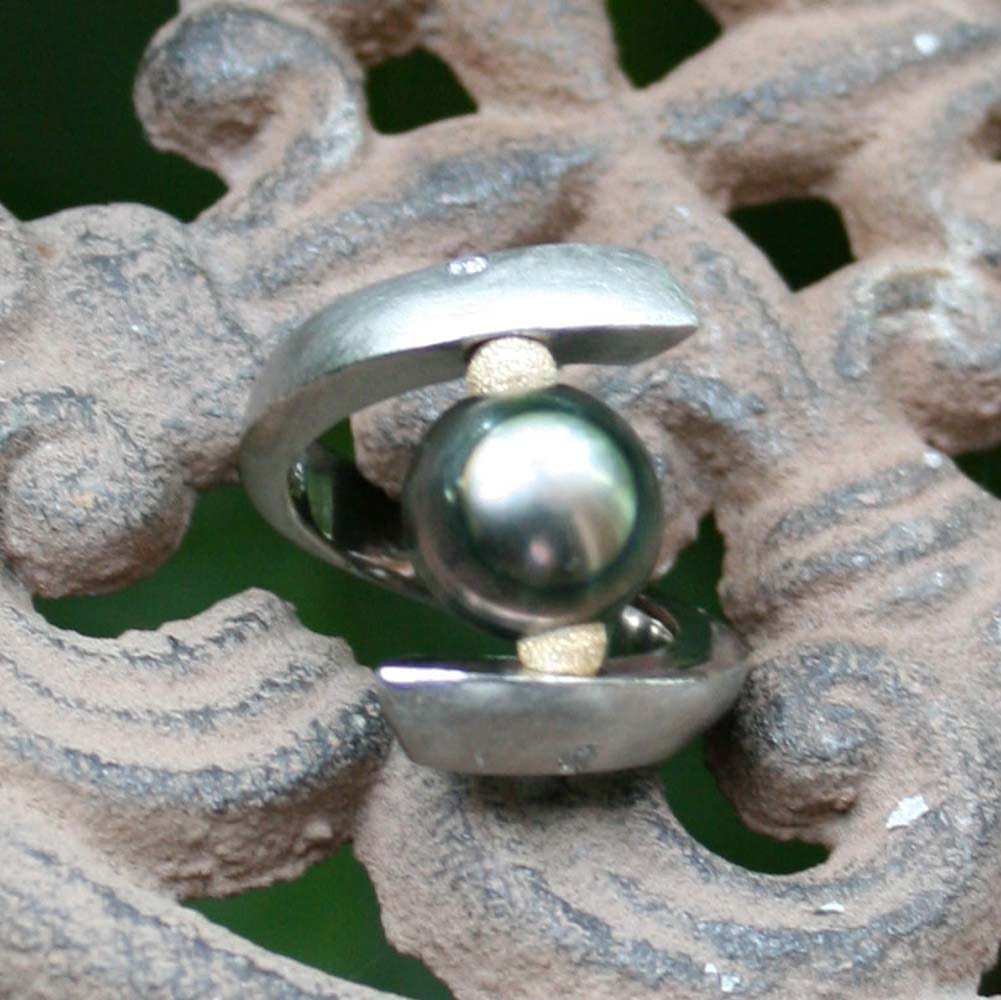 Palladiumring mit Perle