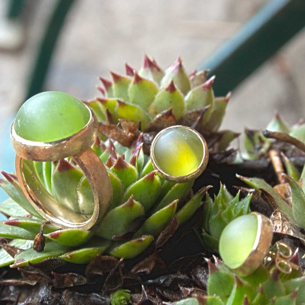 Peridot Ring und Ohrstecker