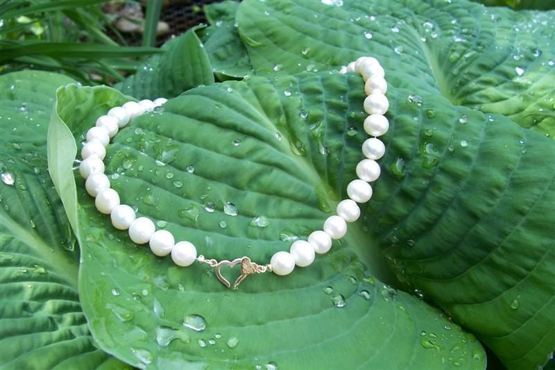Perlkette mit Herz-Verschluß