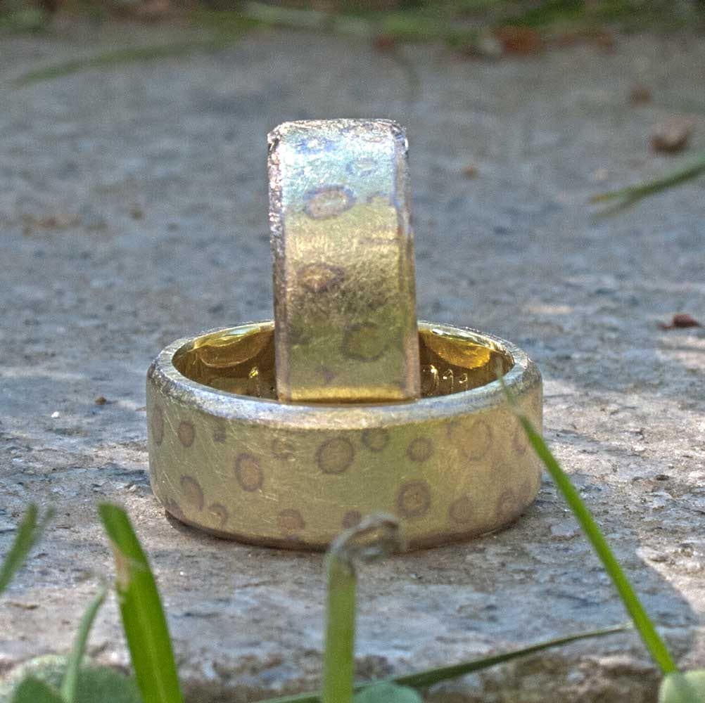 Mokumegane Ringe dreifarbig getupft