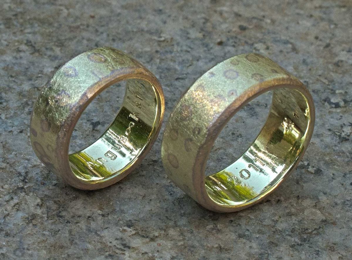 Mokumegane Ringe dreifarbig getupft