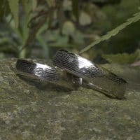 Eheringe Mokumegane Weißgold-Palladium