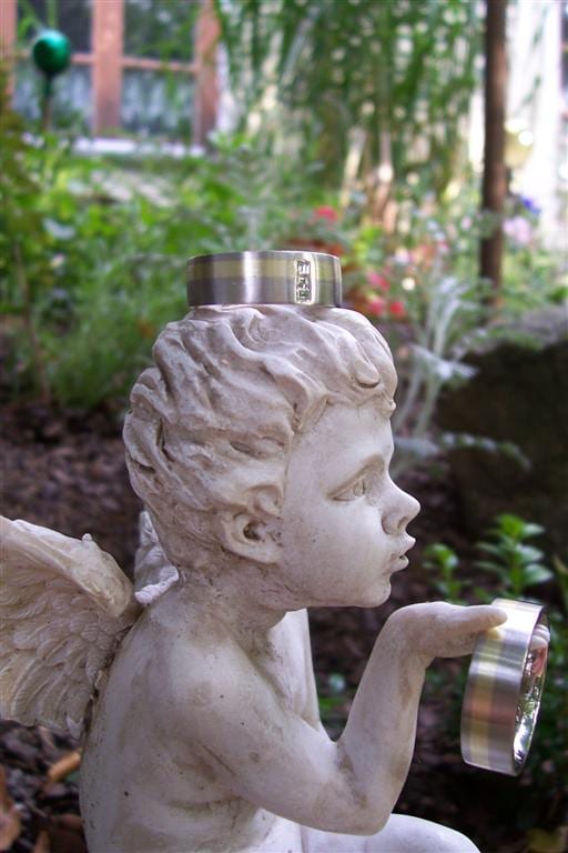 Palladiumringe mit Gelbgoldstreifen