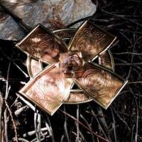 keltisches Taufkreuz mit Rauchquarz