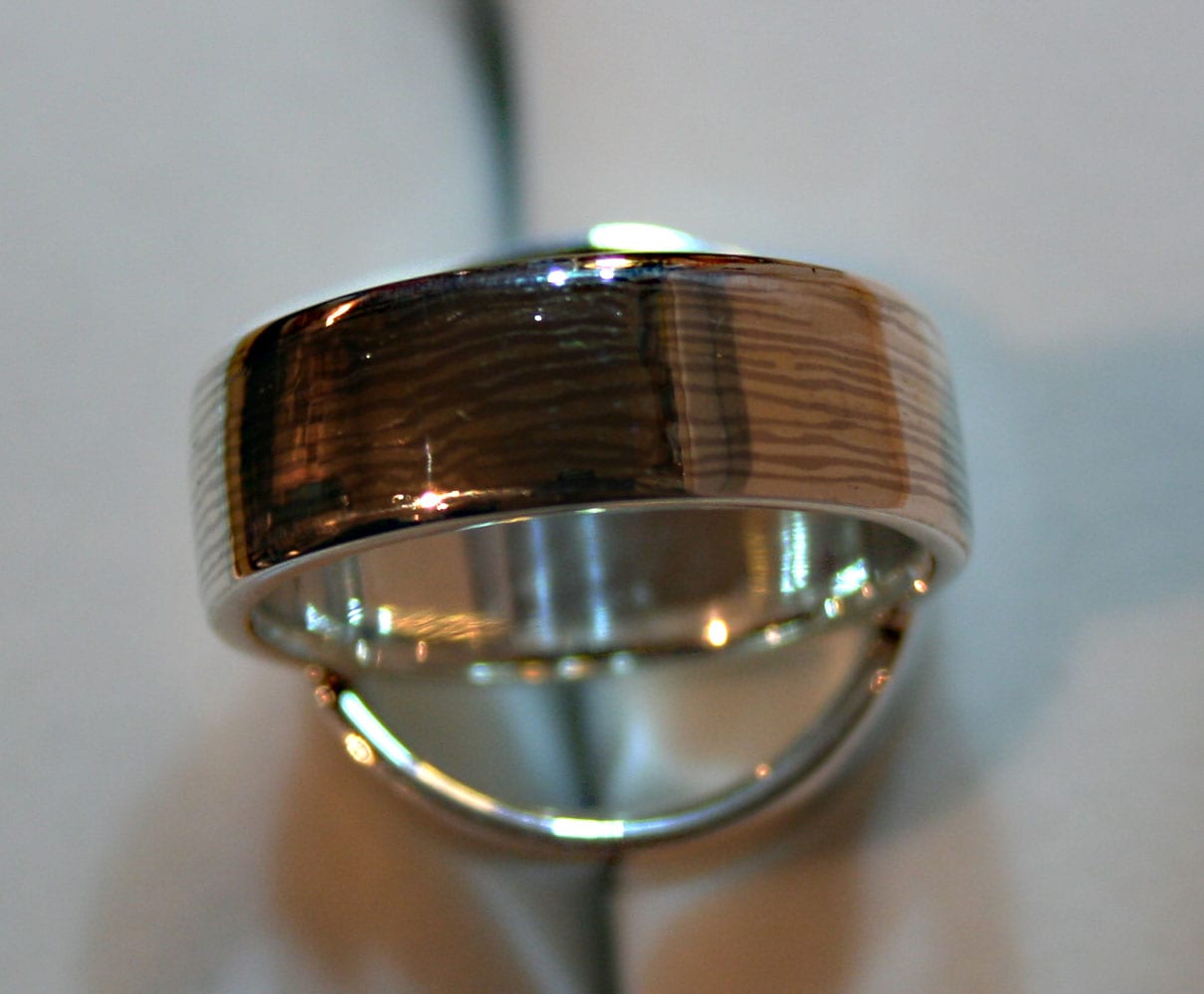 Mokumegane Ringe dreifarbig gestreift