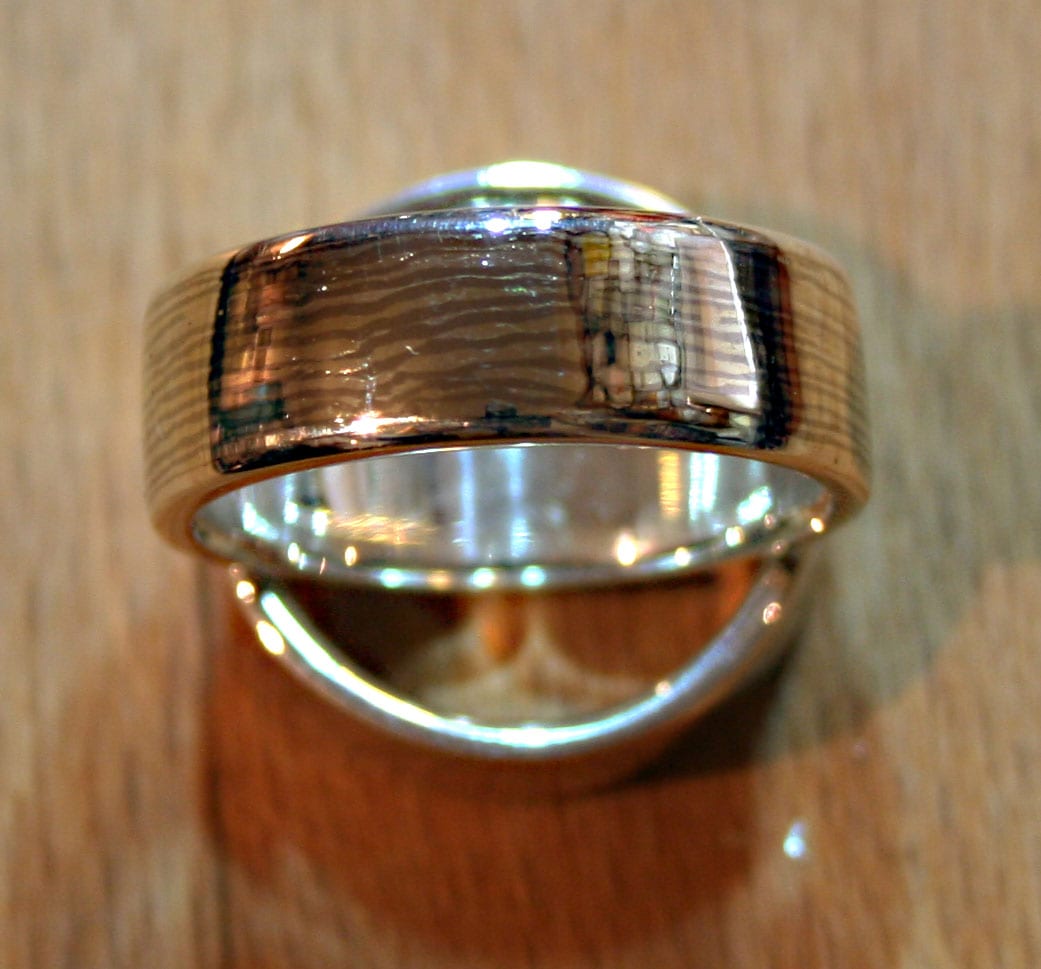 Mokumegane Ringe dreifarbig gestreift