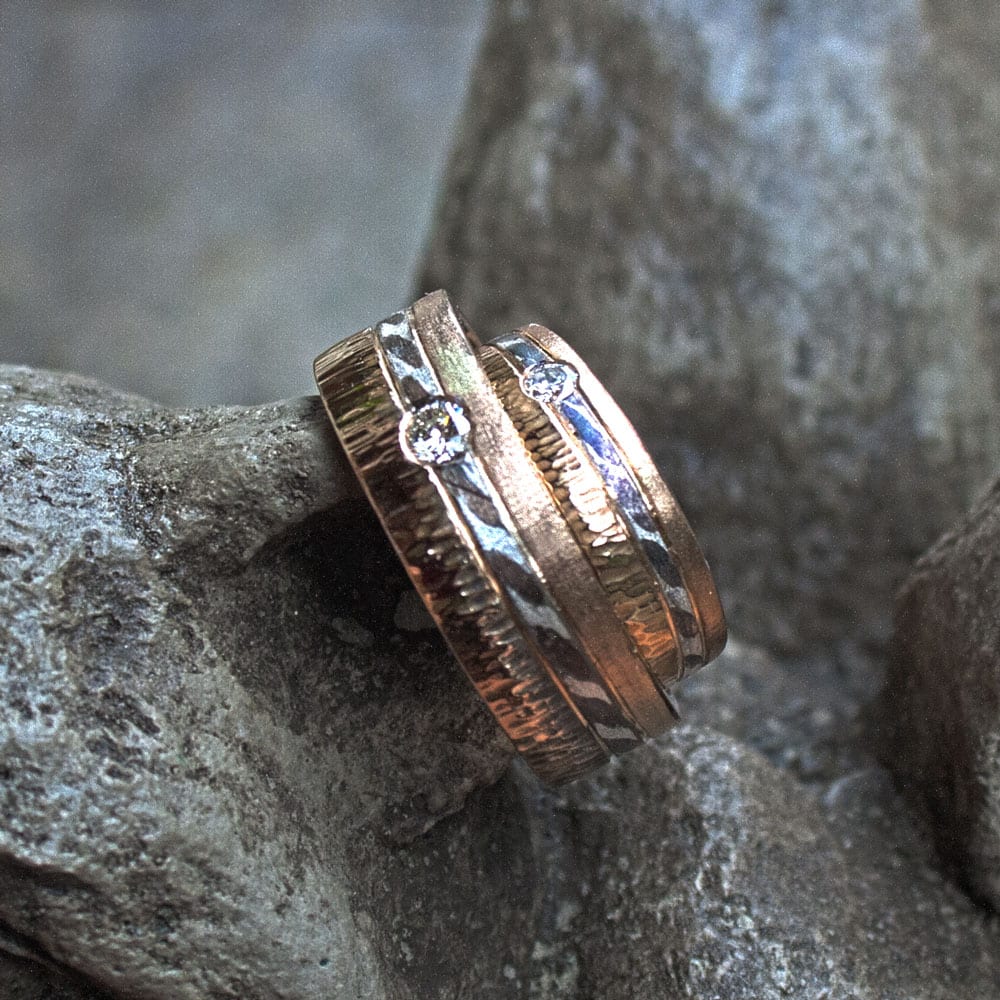 Mokumegane Gold Eheringe Brilliant