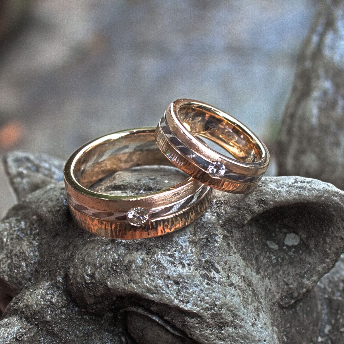 Mokumegane Gold Eheringe Brilliant