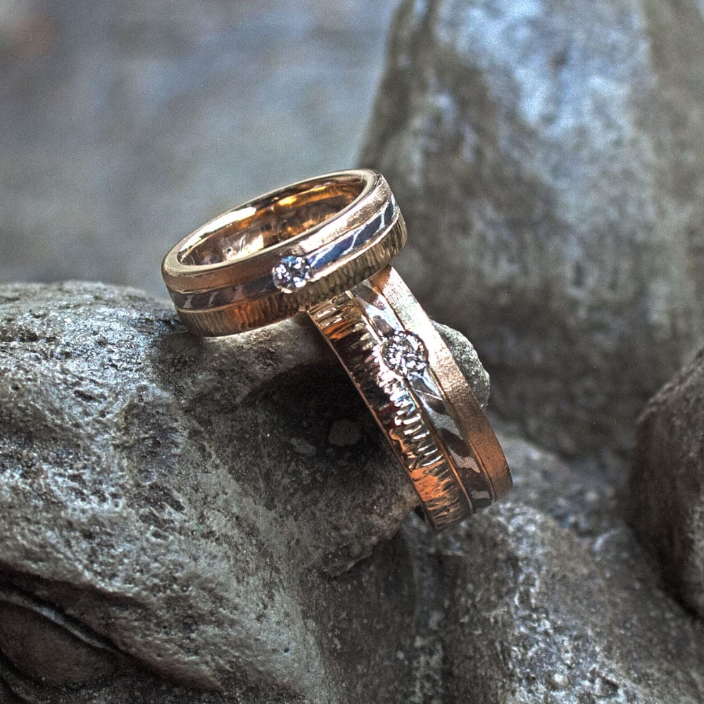 Mokumegane Gold Eheringe Brilliant