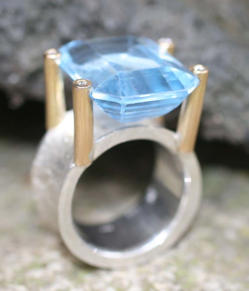 Silberring mit Blautopas