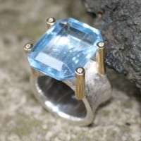 Silberring mit Blautopas