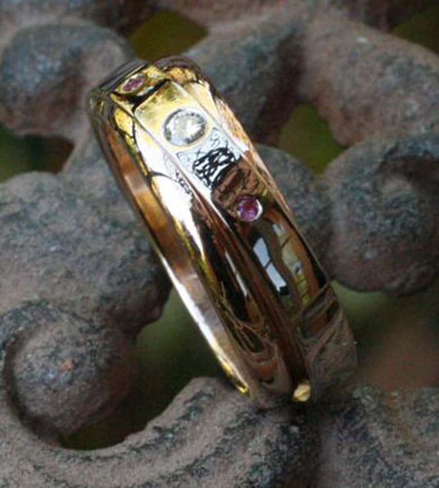 Doppelring mit 3 Steinen