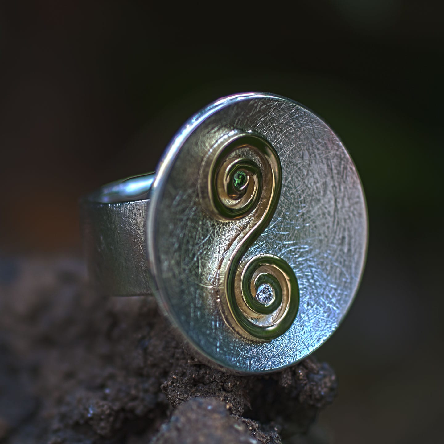 Silberring Doppelspirale