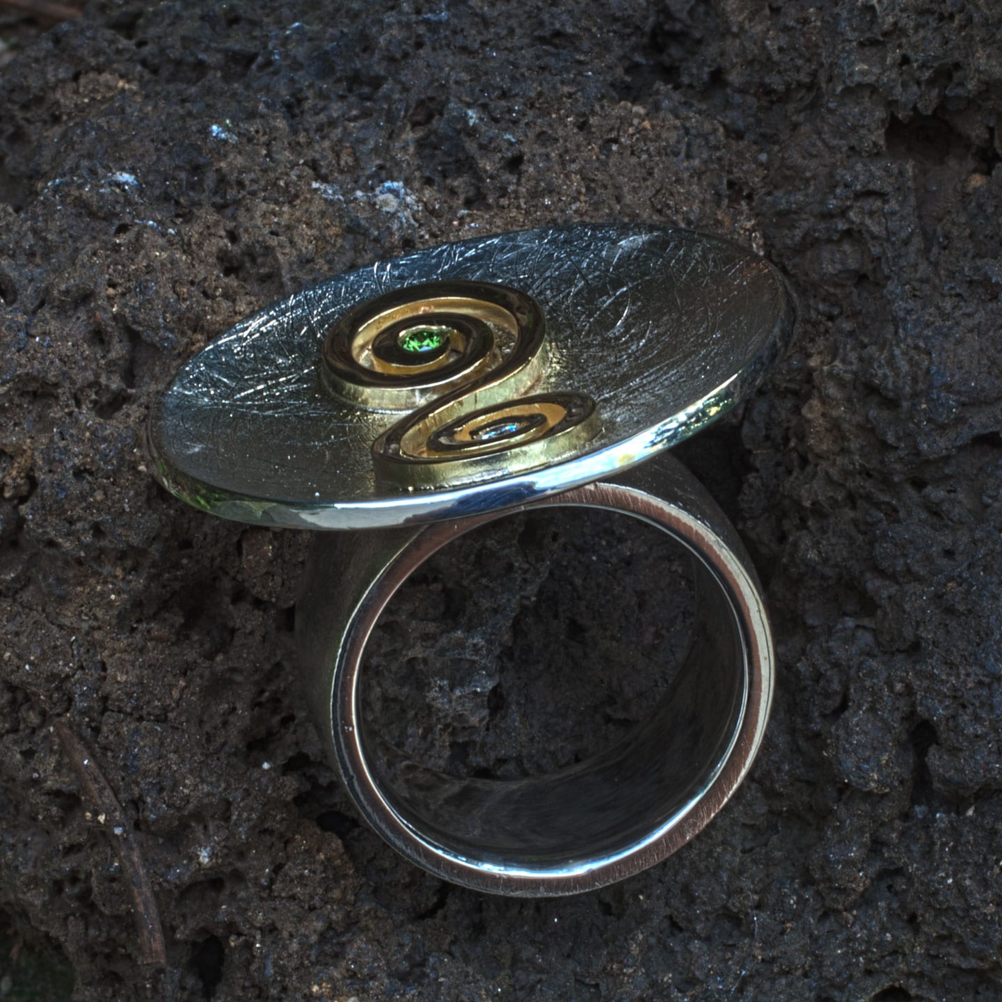 Silberring Doppelspirale