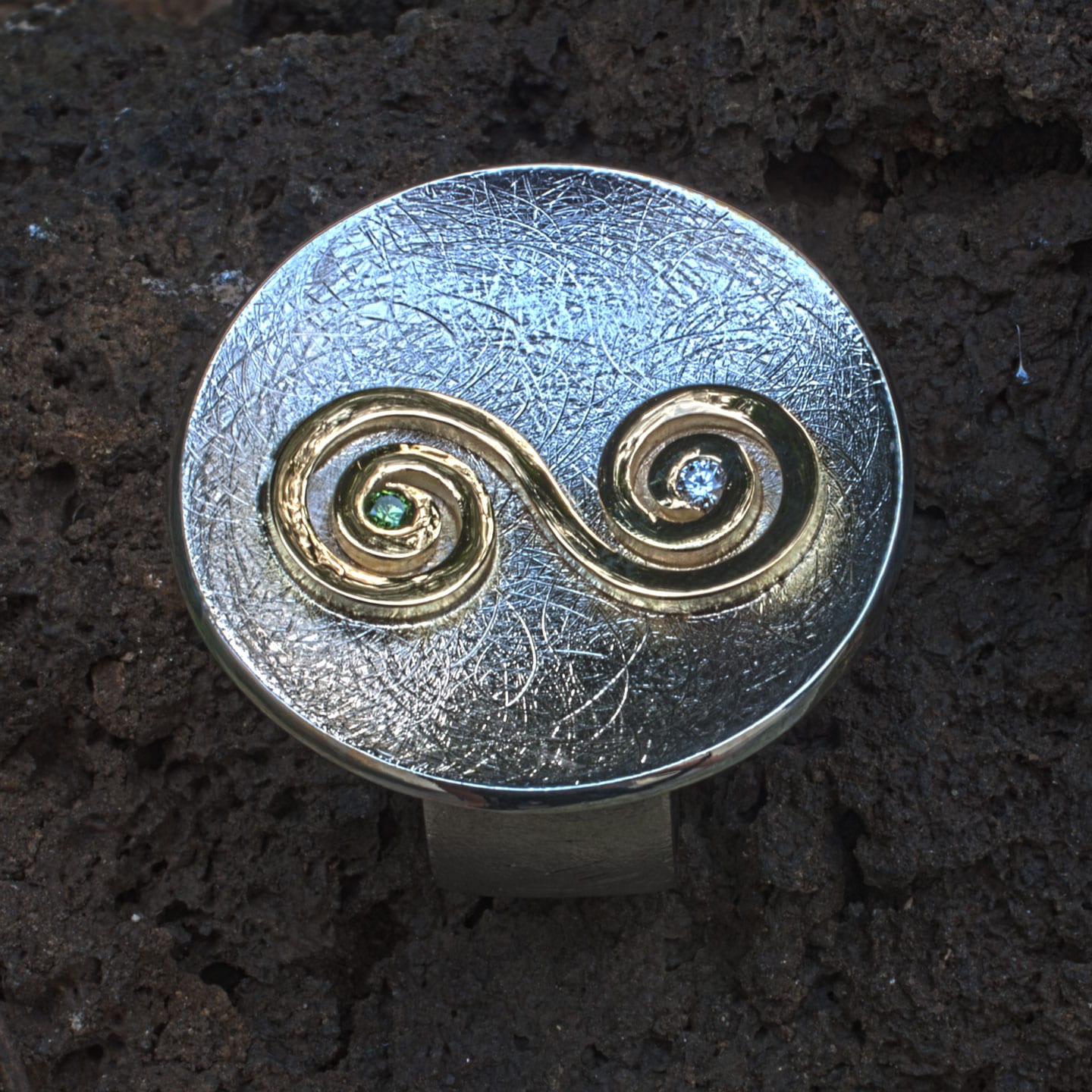 Silberring Doppelspirale