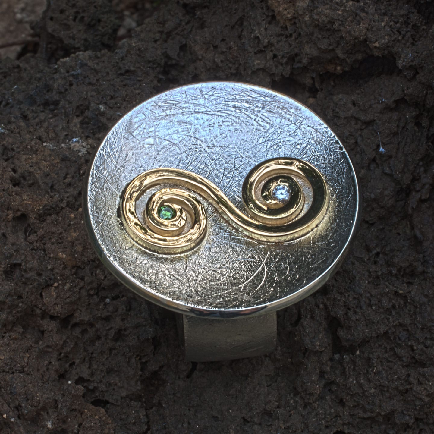 Silberring Doppelspirale