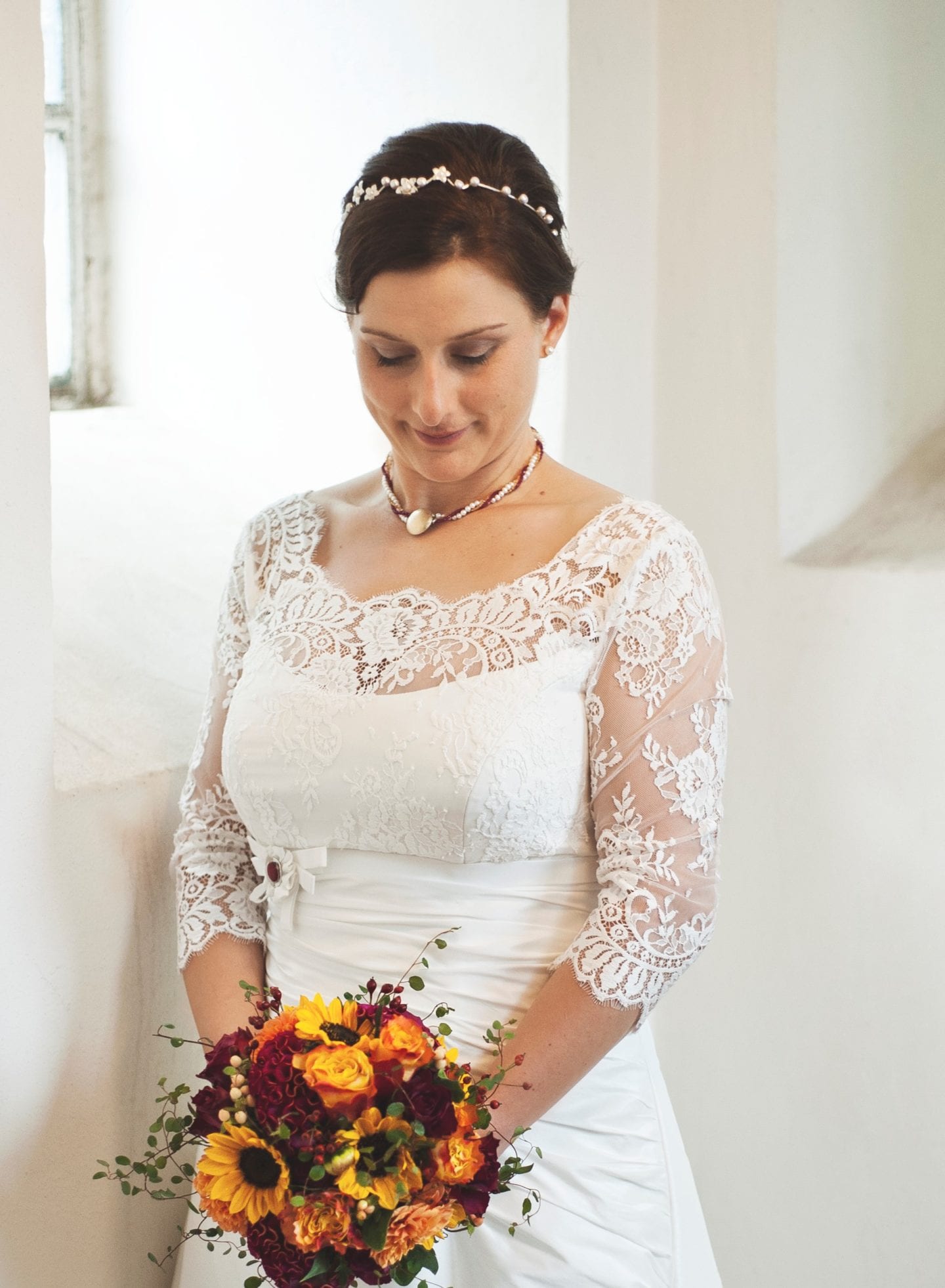 Haarreif/Diadem aus Silber mit Zuchtperlen