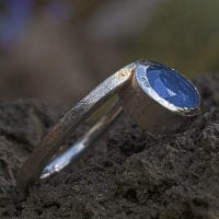 Silberring Saphir