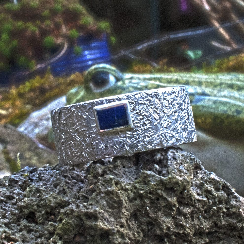 Herrenring Silber mit Lapislazuli
