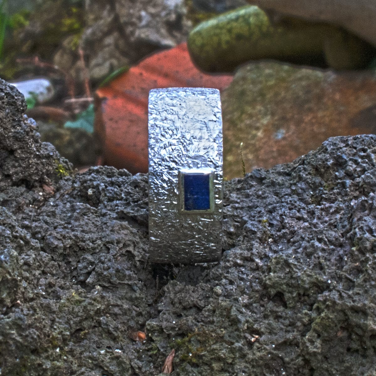 Herrenring Silber mit Lapislazuli