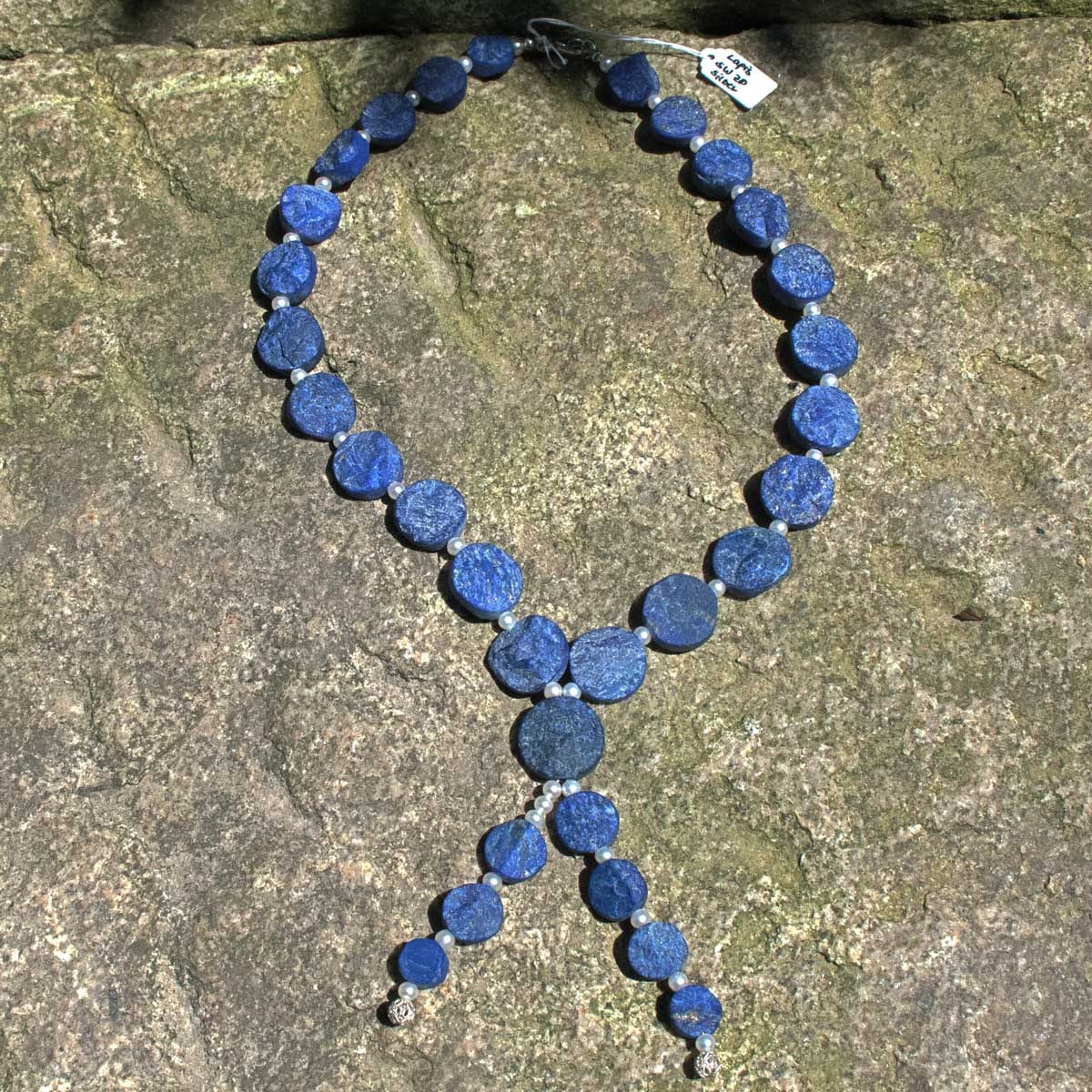 Lapis-Perlen Collier