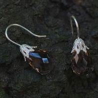 Silber Ohrhänger mit Rauchquarz
