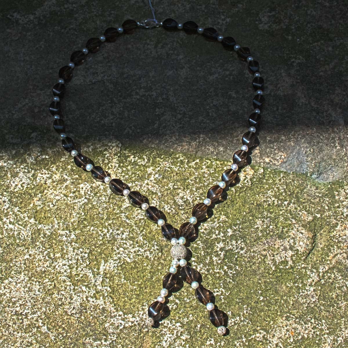 Rauchquarz-Perlen Collier