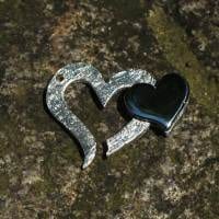 Silberschließe zwei Herzen