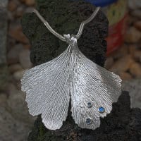 Ginkoblatt Tautropfen