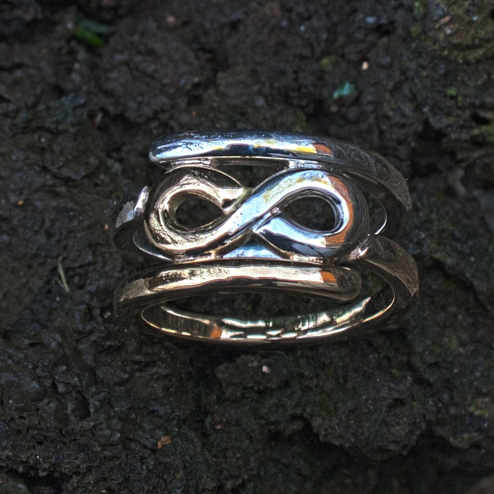 Unendlichkeitsring Silber und Gold