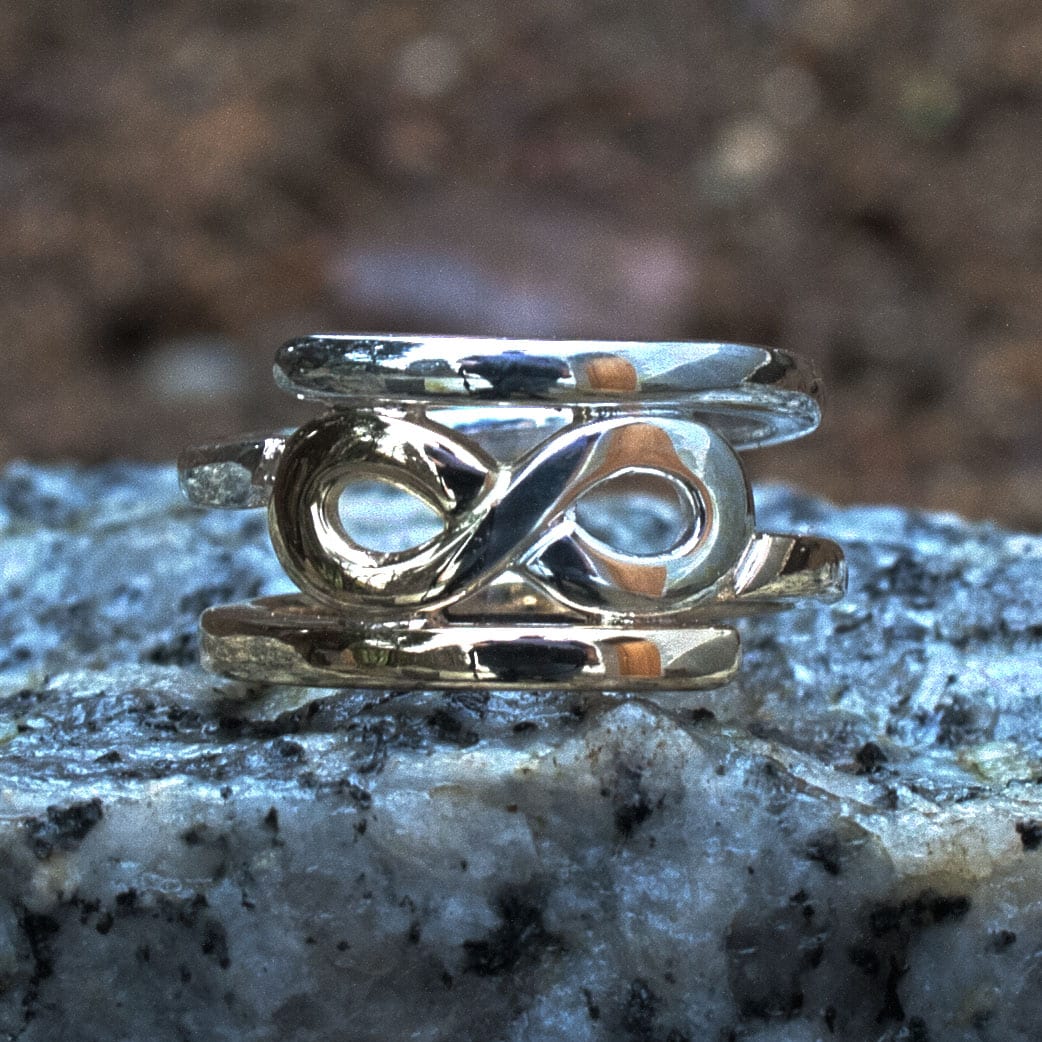 Unendlichkeitsring Silber und Gold