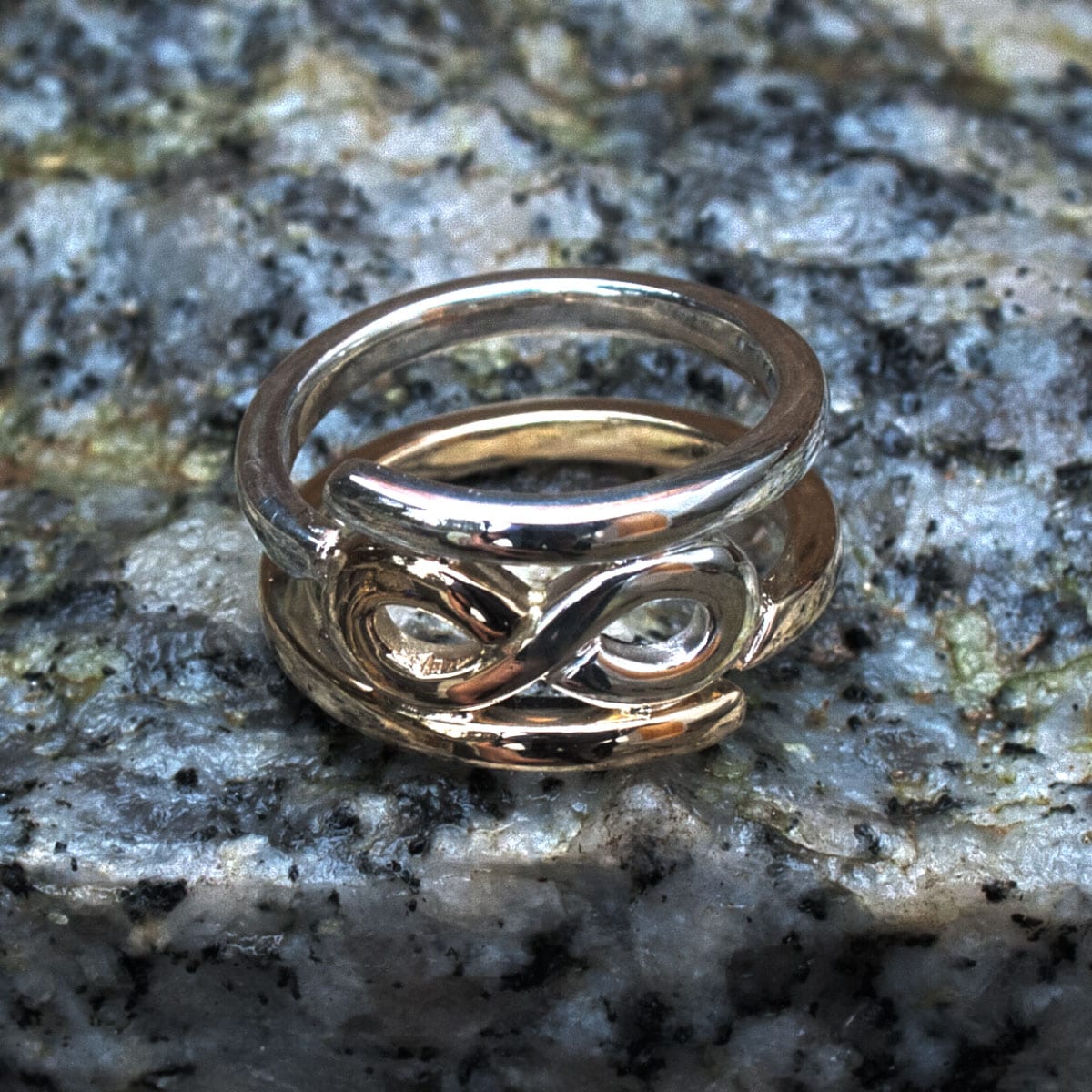 Unendlichkeitsring Silber und Gold