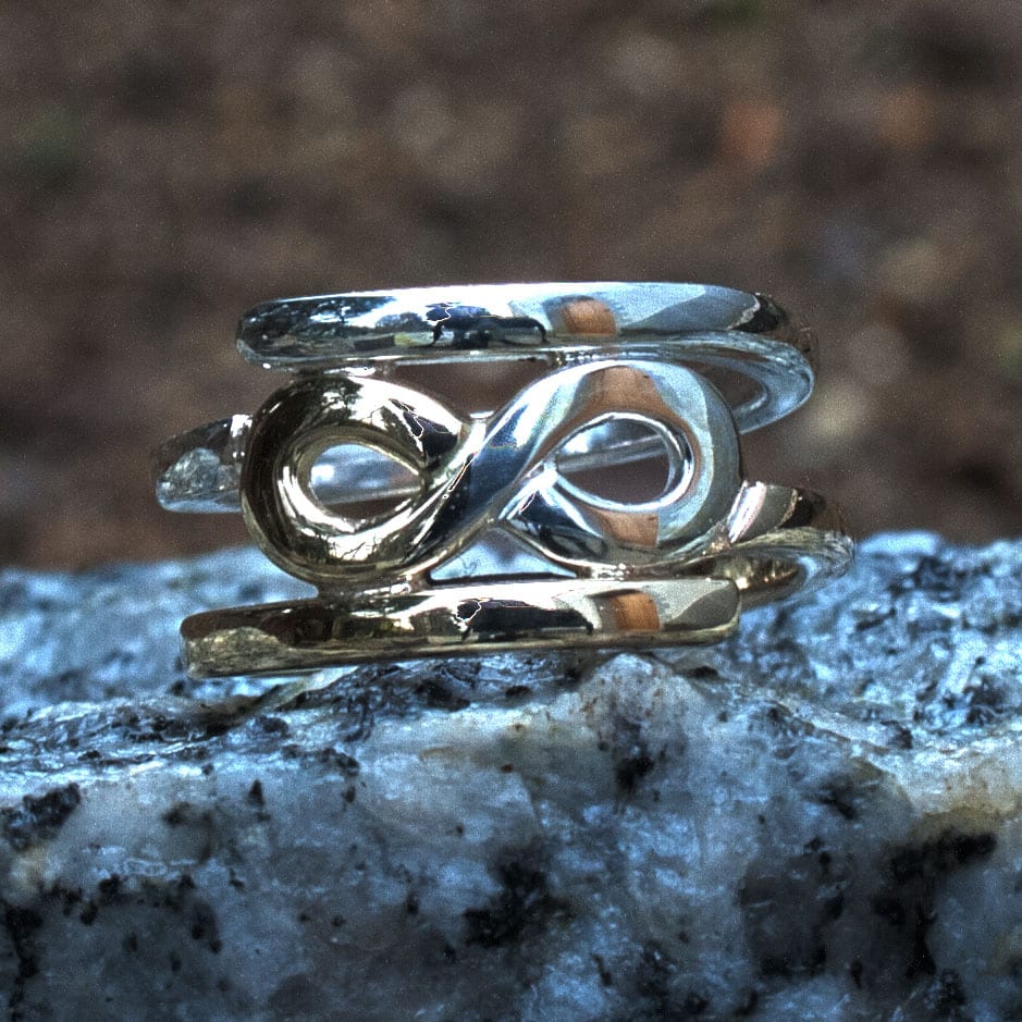 Unendlichkeitsring Silber und Gold