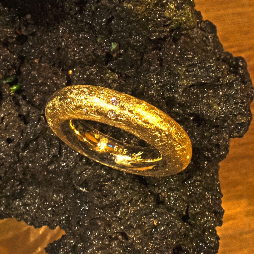 runder Ring Gelbgold matt