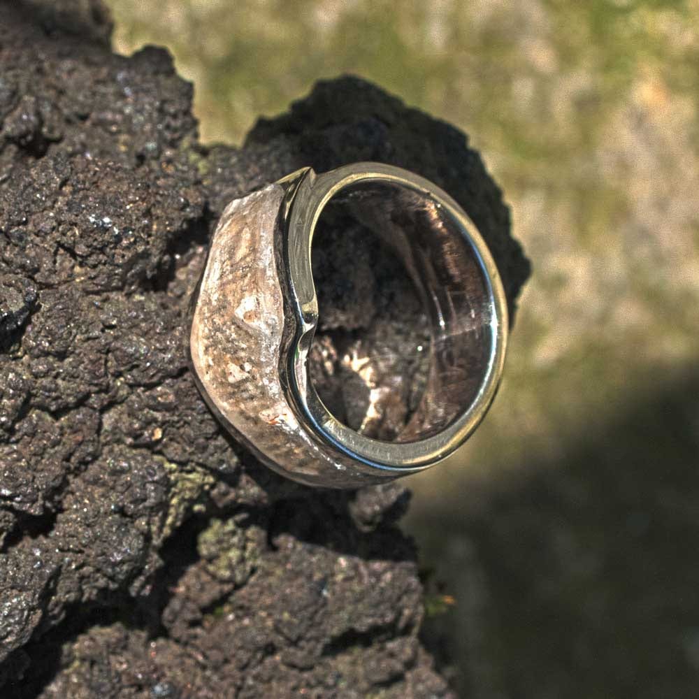 Ring Silber mit Akryl und Asche